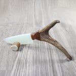 Deer Antler Handle Opalite Blade Ornamental Knife #8154    Mountain Man Knife