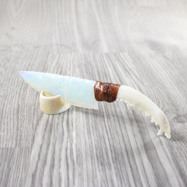 Fox Jaw Handle Opalite Blade Ornamental Knife #8154    Mountain Man Knife