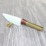 50 Cal Shell Casing Handle Opalite Blade Ornamental Knife #7563     Mountain Man Knife