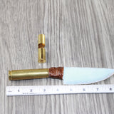 50 Cal Shell Casing Handle Opalite Blade Ornamental Knife #7563     Mountain Man Knife
