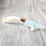 Deer Jaw Handle Opalite Blade Ornamental Knife #1254    Mountain Man Knife
