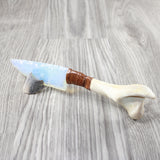 Deer Bone Handle Opalite Blade Ornamental Knife #4254    Mountain Man Knife