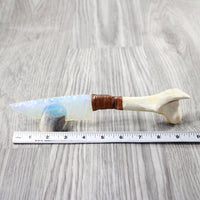 Deer Bone Handle Opalite Blade Ornamental Knife #4254    Mountain Man Knife