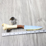 Deer Bone Handle Opalite Blade Ornamental Knife #4254    Mountain Man Knife