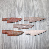 5 Stone Ornamental Knife Blades  #2663     Mountain Man Knife
