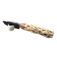 Cholla Cactus Wood Handle Obsidian Blade Ornamental Knife #0254  Mountain Man Knife