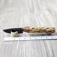 Cholla Cactus Wood Handle Obsidian Blade Ornamental Knife #0254  Mountain Man Knife