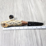 Cholla Cactus Wood Handle Obsidian Blade Ornamental Knife #0254  Mountain Man Knife