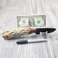 Cholla Cactus Wood Handle Obsidian Blade Ornamental Knife #0254  Mountain Man Knife
