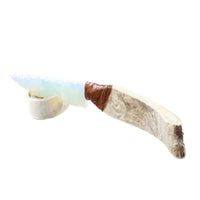 Moose Antler Handle Opalite Blade Ornamental Knife #9254    Mountain Man Knife