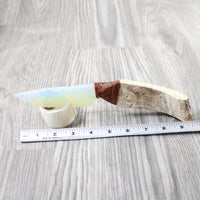 Moose Antler Handle Opalite Blade Ornamental Knife #9254    Mountain Man Knife