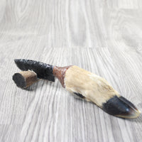 Deer Foot Handle Obsidian Blade Ornamental Knife #9254  Mountain Man Knife