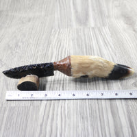 Deer Foot Handle Obsidian Blade Ornamental Knife #9254  Mountain Man Knife