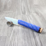 Paracord Wrapped Oak Handle Opalite Blade Ornamental Knife #2354    Mountain Man Knife