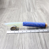 Paracord Wrapped Oak Handle Opalite Blade Ornamental Knife #2354    Mountain Man Knife