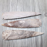 3 Stone Ornamental Spearheads  #1763    Agate Jasper Arrowheads