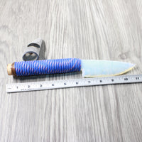 Paracord Wrapped Oak Handle Opalite Blade Ornamental Knife #2354    Mountain Man Knife