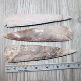 3 Stone Ornamental Spearheads  #1763    Agate Jasper Arrowheads