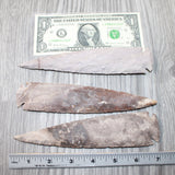 3 Stone Ornamental Spearheads  #1763    Agate Jasper Arrowheads