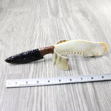 Deer Jaw Handle Obsidian Blade Ornamental Knife #0354  Mountain Man Knife