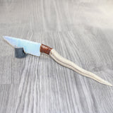 Axis Deer Antler Handle Opalite Blade Ornamental Knife #1763     Mountain Man Knife