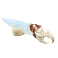 Muskrat Skull Handle Opalite Blade Ornamental Knife #0354    Mountain Man Knife