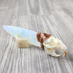 Muskrat Skull Handle Opalite Blade Ornamental Knife #0354    Mountain Man Knife