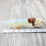 Muskrat Skull Handle Opalite Blade Ornamental Knife #0354    Mountain Man Knife