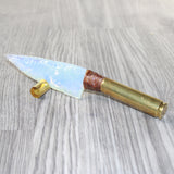 50 Cal Shell Handle Opalite Blade Ornamental Knife #8863     Mountain Man Knife