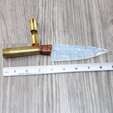 50 Cal Shell Handle Opalite Blade Ornamental Knife #8863     Mountain Man Knife