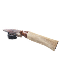 Hair-on Deer Bone Handle Stone Blade Ornamental Knife #4354    Mountain Man Knife