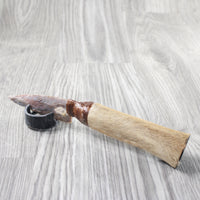 Hair-on Deer Bone Handle Stone Blade Ornamental Knife #4354    Mountain Man Knife