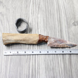 Hair-on Deer Bone Handle Stone Blade Ornamental Knife #4354    Mountain Man Knife
