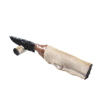 Hair-on Deer Bone Handle Obsidian Blade Ornamental Knife #  Mountain Man Knife