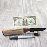 Hair-on Deer Bone Handle Obsidian Blade Ornamental Knife #  Mountain Man Knife