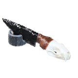 Mink Skull Handle Obsidian Blade Ornamental Knife #7863  Mountain Man Knife