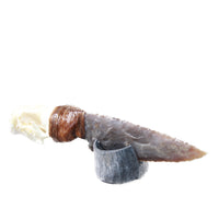 Mink Skull Handle Stone Blade Ornamental Knife #7454    Mountain Man Knife