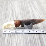Mink Skull Handle Stone Blade Ornamental Knife #7454    Mountain Man Knife