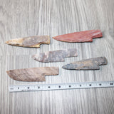 5 Stone Ornamental Knife Blades  #2963     Mountain Man Knife