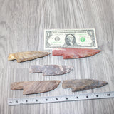 5 Stone Ornamental Knife Blades  #2963     Mountain Man Knife