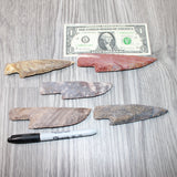 5 Stone Ornamental Knife Blades  #2963     Mountain Man Knife
