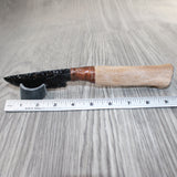 Hair-on Deer Bone Handle Obsidian Blade Ornamental Knife #7963  Mountain Man Knife
