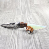 Orthoceras Fossil Handle Opalite Blade Ornamental Knife #8654    Mountain Man Knife