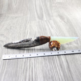 Orthoceras Fossil Handle Opalite Blade Ornamental Knife #8654    Mountain Man Knife