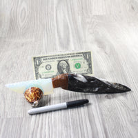 Orthoceras Fossil Handle Opalite Blade Ornamental Knife #8654    Mountain Man Knife