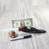 Orthoceras Fossil Handle Opalite Blade Ornamental Knife #8654    Mountain Man Knife