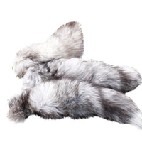 Silver Fox Tail Key Rings #3654  Taxidermy Keychain Tassel Bag Tag