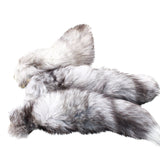 Silver Fox Tail Key Rings #3654  Taxidermy Keychain Tassel Bag Tag