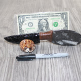 Orthoceras Fossil Handle Obsidian Blade Ornamental Knife #8163  Mountain Man Knife