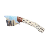 Cholla Cactus Wood Handle Opalite Blade Ornamental Knife #8163     Mountain Man Knife